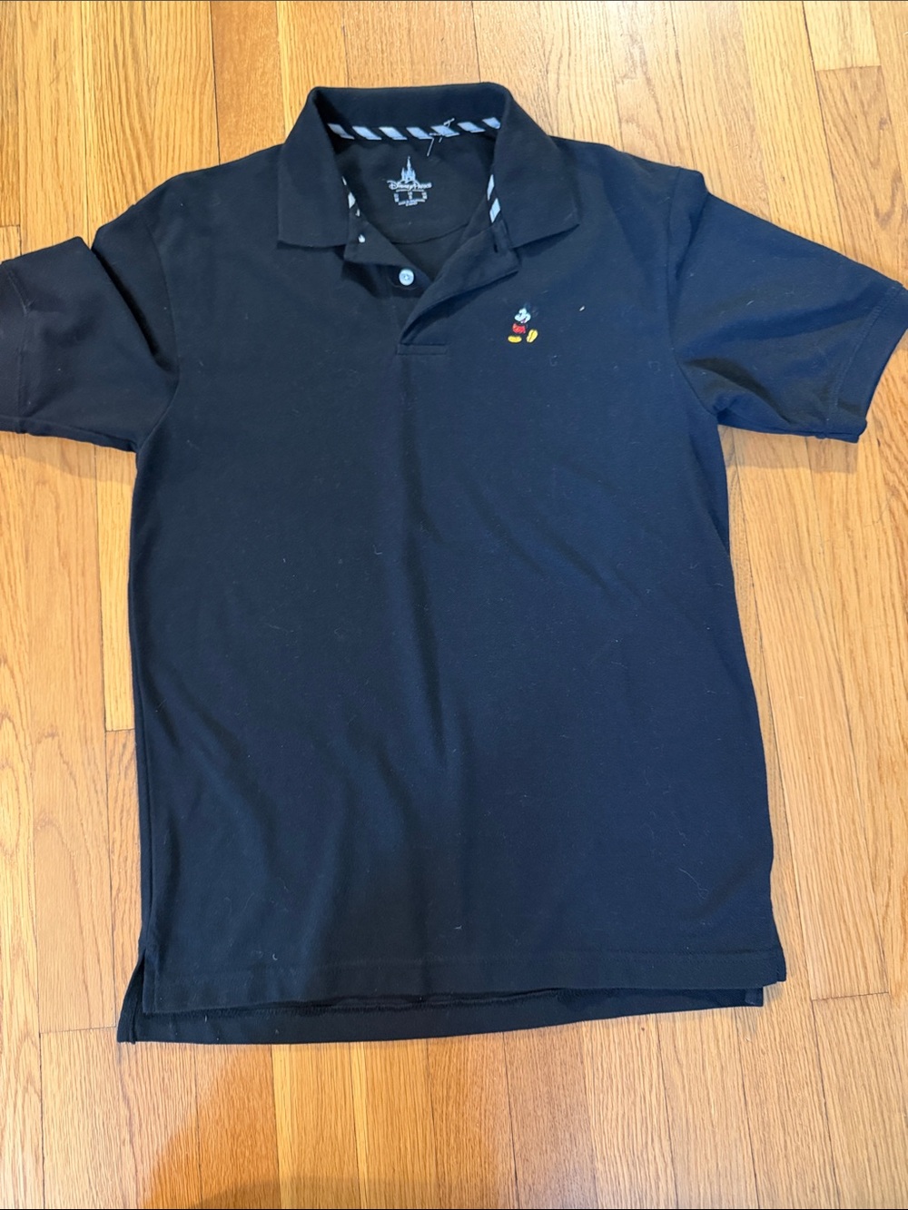 Disney Black Polo Shirt with Small Mickey Embroidery